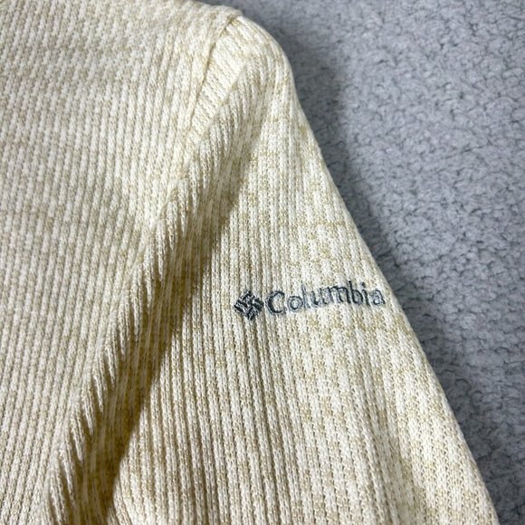 Columbia Women's Large Jacket Full Zip Rosenblum Knit Cream Ivory Pockets Warm - Picture 8 of 12